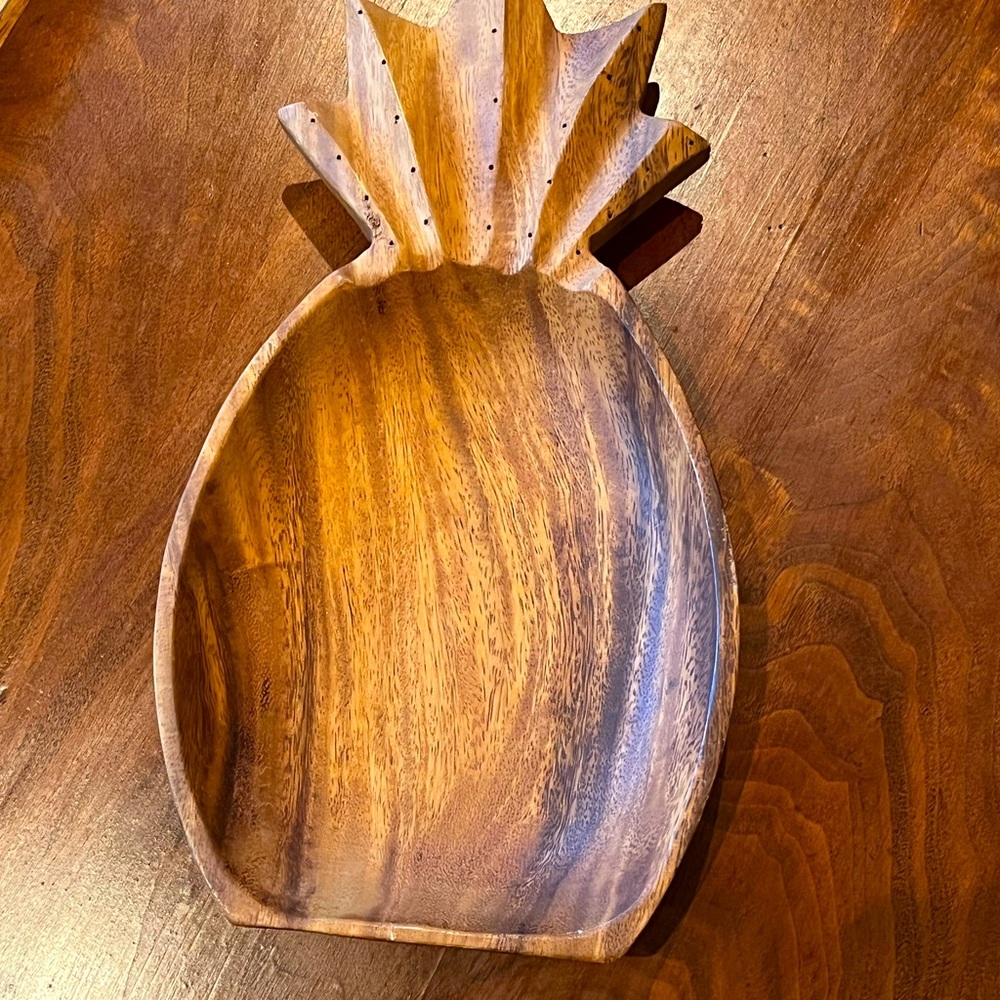 Vintage mid century pineapple wooden bowl